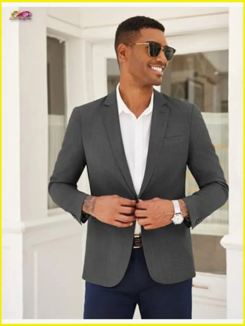 Slim Fit Lightweight Sport Coat One Button Casual Blazer Recycled Material
